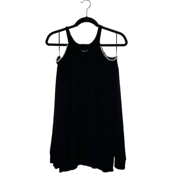 Michael Lauren Jaylee Pearl Cold Shoulder Top Women's Black Size XS Extra Small - Picture 2 of 4